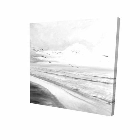 FONDO 16 x 16 in. Monochrome Tropical Sunset-Print on Canvas FO2775956